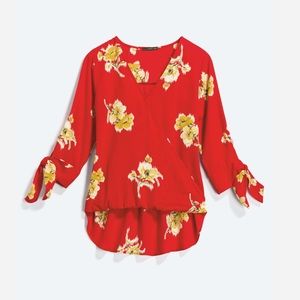 West Kei Tie Sleeve High Low Blouse